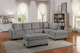 Emilio Taupe Ottoman by Homelegance at Eve Furniture