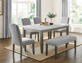 Emily 5-Piece White Marble Dining Set(Table & 4 Side Chairs)