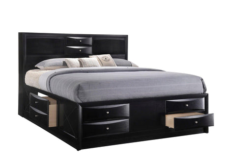 Emily Black King Storage Platform Bed by Crown Mark at Eve Furniture