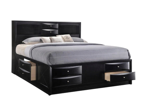 Emily Black King Storage Platform Bed by Crown Mark at Eve Furniture