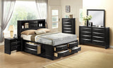 Emily Black Nightstand by Crown Mark at Eve Furniture