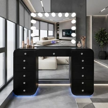 Emily Black Vanity Set by New Era Innovations at Eve Furniture