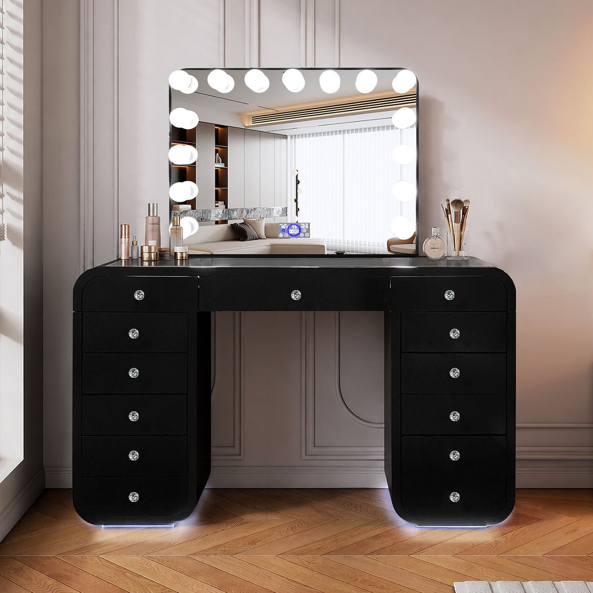 Emily Black Vanity Set by New Era Innovations at Eve Furniture