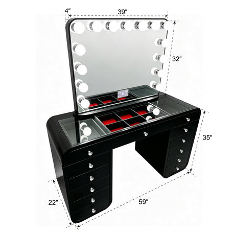 Emily Black Vanity Set by New Era Innovations at Eve Furniture