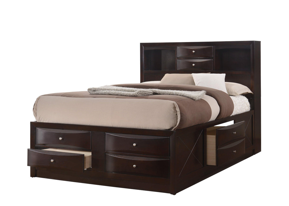 Emily Dark Cherry Storage Platform Bedroom Set by Crown Mark at Eve Furniture