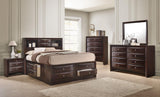 Emily Dark Cherry Storage Platform Bedroom Set by Crown Mark at Eve Furniture