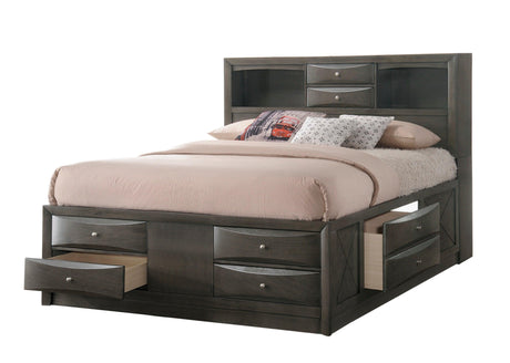 Emily Gray Storage Platform Bedroom Set by Crown Mark at Eve Furniture