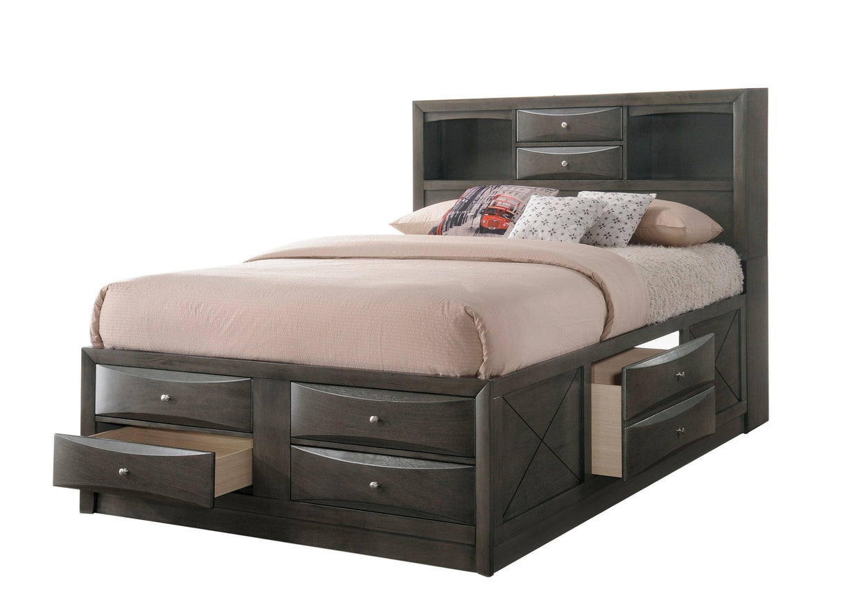 Emily Gray Storage Platform Bedroom Set by Crown Mark at Eve Furniture