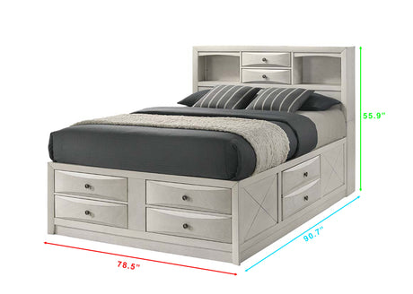 Emily White Storage Platform Bedroom Set by Crown Mark at Eve Furniture