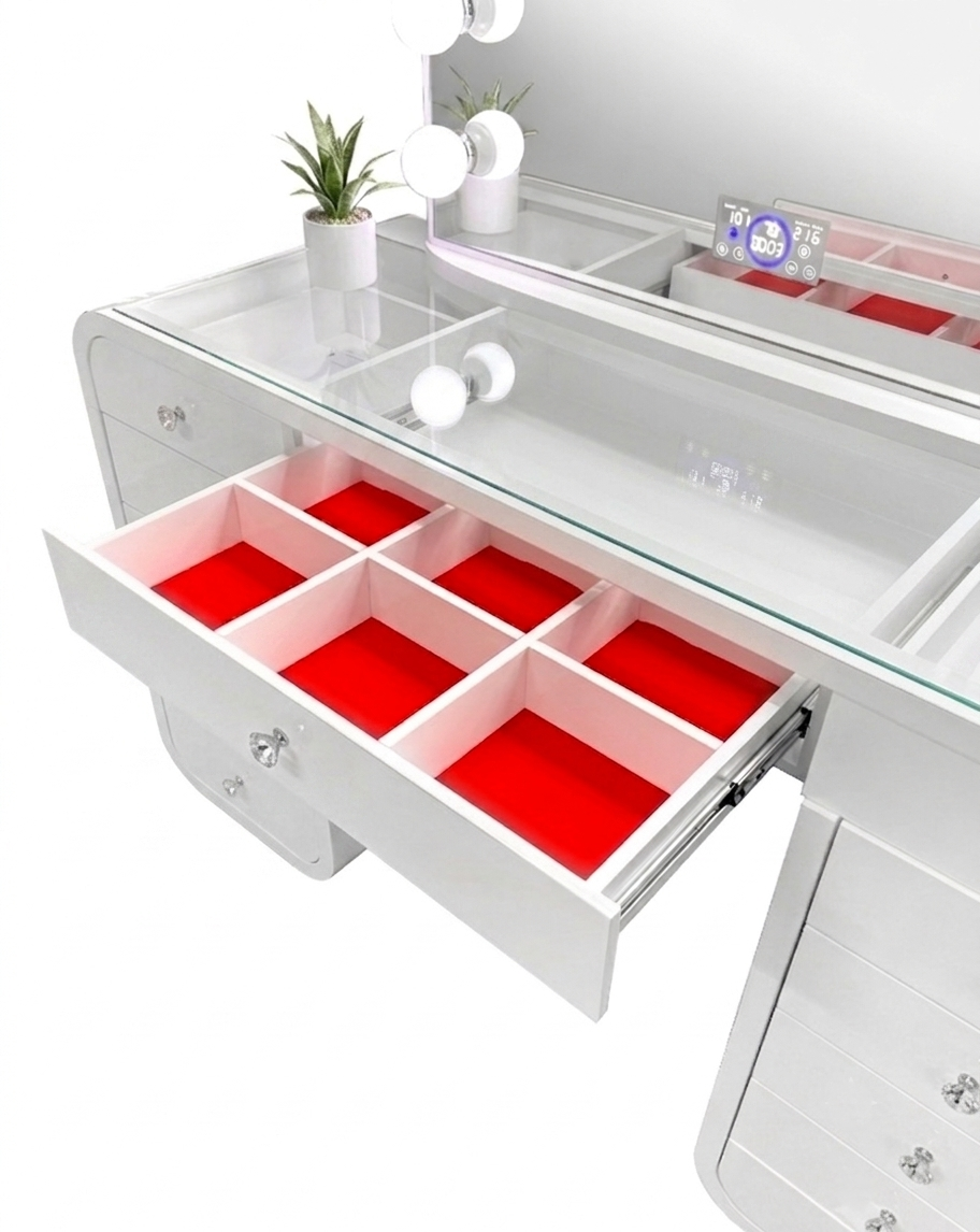 Emily White Vanity Set by New Era Innovations at Eve Furniture