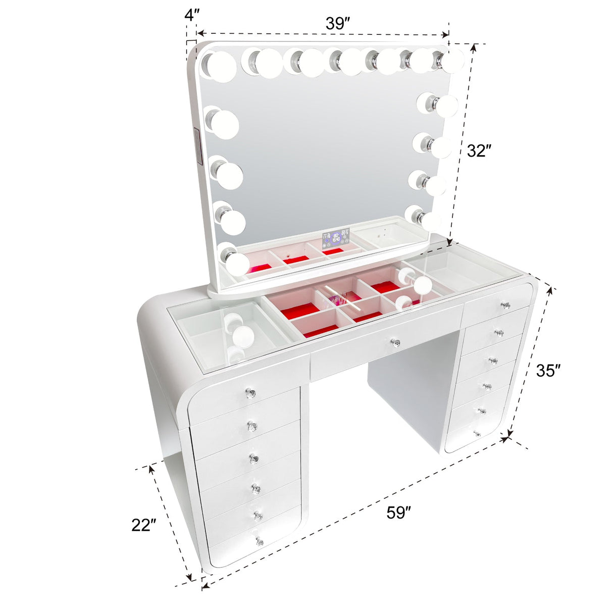 Emily White Vanity Set by New Era Innovations at Eve Furniture