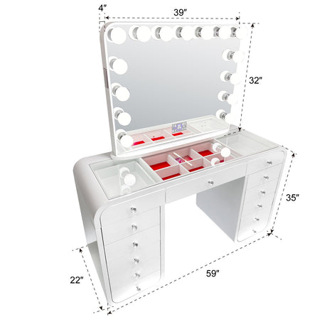 Emily White Vanity Set by New Era Innovations at Eve Furniture