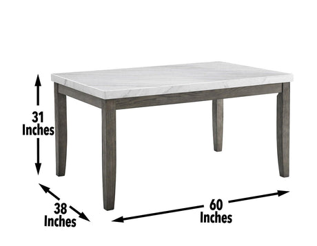 Emily White Marble Top Dining Table by Steve Silver at Eve Furniture