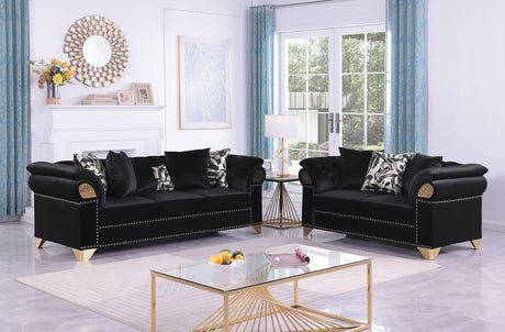 Emma Black Sofa & Loveseat by New Era Innovations at Eve Furniture