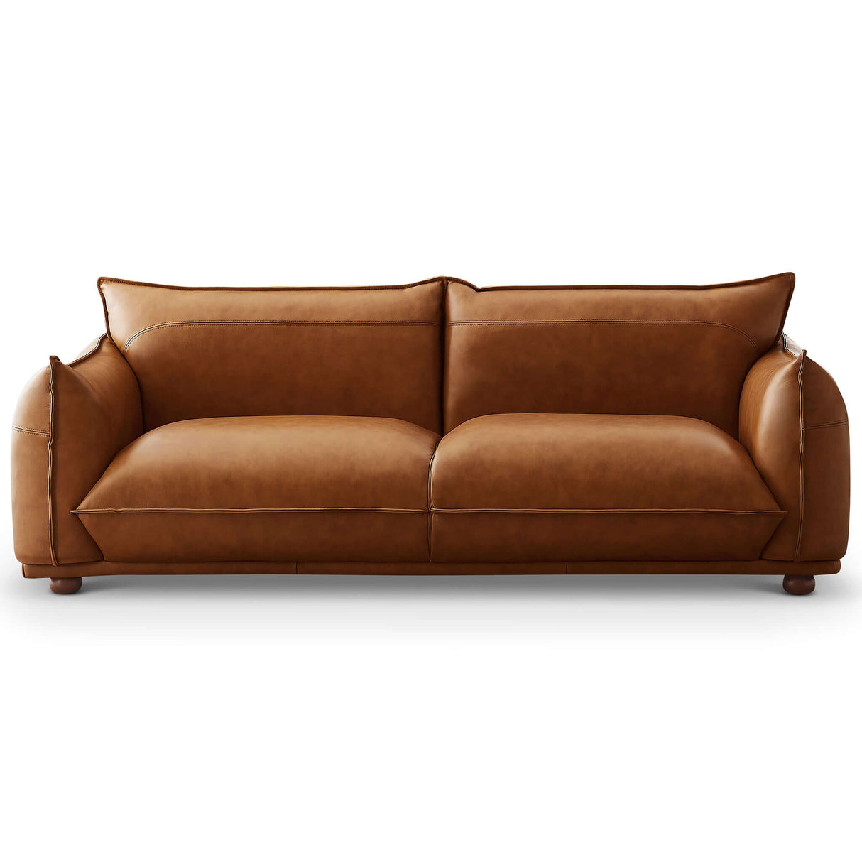 Emma Mid Century Modern Luxury Cognac Leather Sofa by Ashcroft Furniture at Eve Furniture