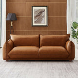 Emma Mid Century Modern Luxury  Sofa Cream Leather