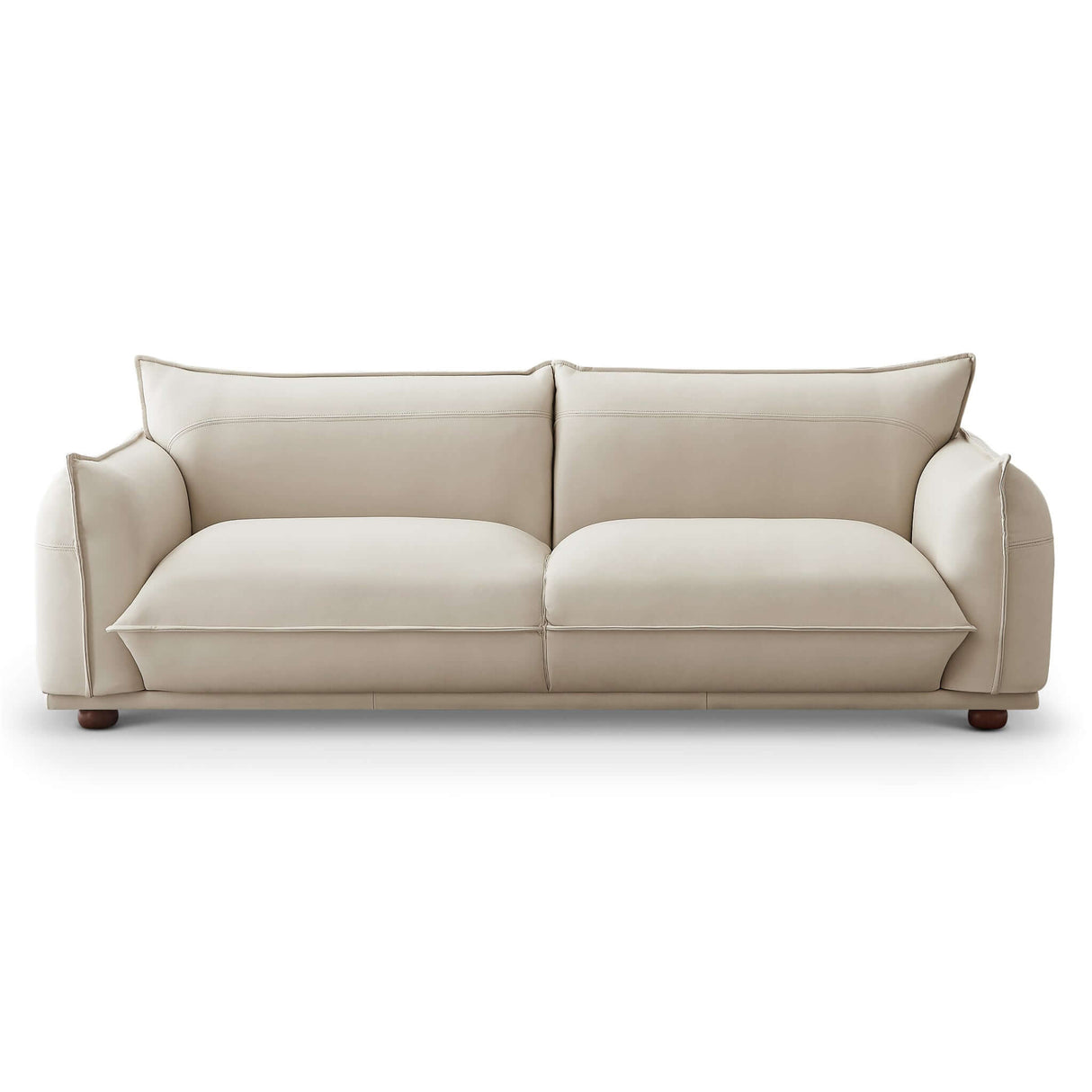 Emma Mid Century Modern Luxury  Sofa Grey Leather
