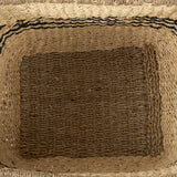Emma (Set of 2) Light Brown Seagrass Rectangular Basket W/ Black Stripes by Mercana at Eve Furniture
