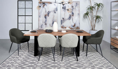 Emma Upholstered Dining Arm Chair Charcoal and Black (Set of 2) by Coaster at Eve Furniture