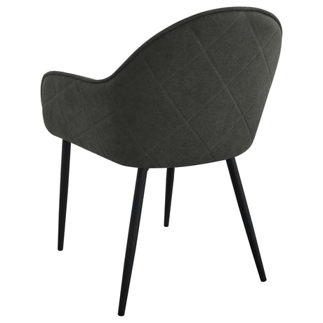 Emma Upholstered Dining Arm Chair Charcoal and Black (Set of 2) by Coaster at Eve Furniture