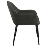 Emma Upholstered Dining Arm Chair Charcoal and Black (Set of 2) by Coaster at Eve Furniture