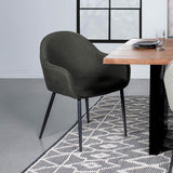 Emma Upholstered Dining Arm Chair Charcoal and Black (Set of 2) by Coaster at Eve Furniture