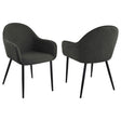 Emma Upholstered Dining Arm Chair Charcoal and Black (Set of 2) by Coaster at Eve Furniture