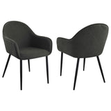 Emma Upholstered Dining Arm Chair Charcoal and Black (Set of 2) by Coaster at Eve Furniture