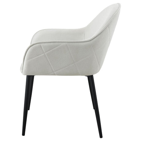 Emma Upholstered Dining Arm Chair Fog Grey and Black (Set of 2) by Coaster at Eve Furniture