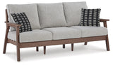 Emmeline Brown/Beige Outdoor Sofa with Cushion by Ashley at Eve Furniture