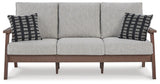 Emmeline Brown/Beige Outdoor Sofa with Cushion by Ashley at Eve Furniture