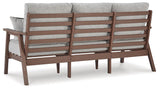 Emmeline Brown/Beige Outdoor Sofa with Cushion by Ashley at Eve Furniture