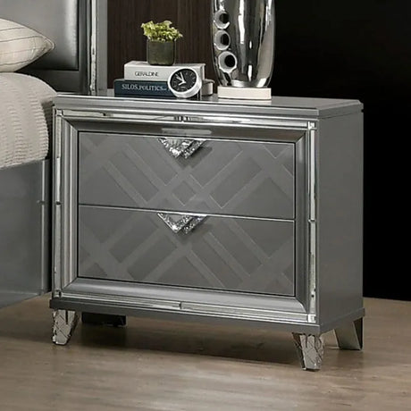 Emmeline Silver 5-Piece Queen Bedroom Set by Furniture of America at Eve Furniture