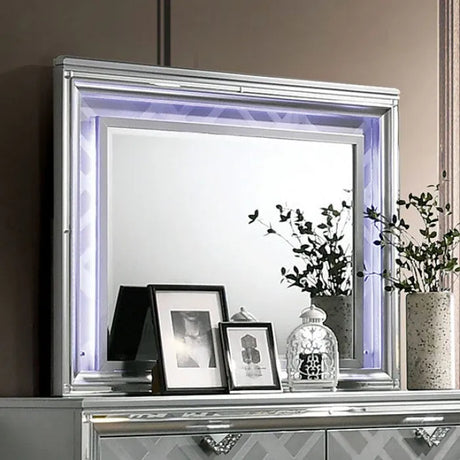 Emmeline Silver 5-Piece Queen Bedroom Set by Furniture of America at Eve Furniture
