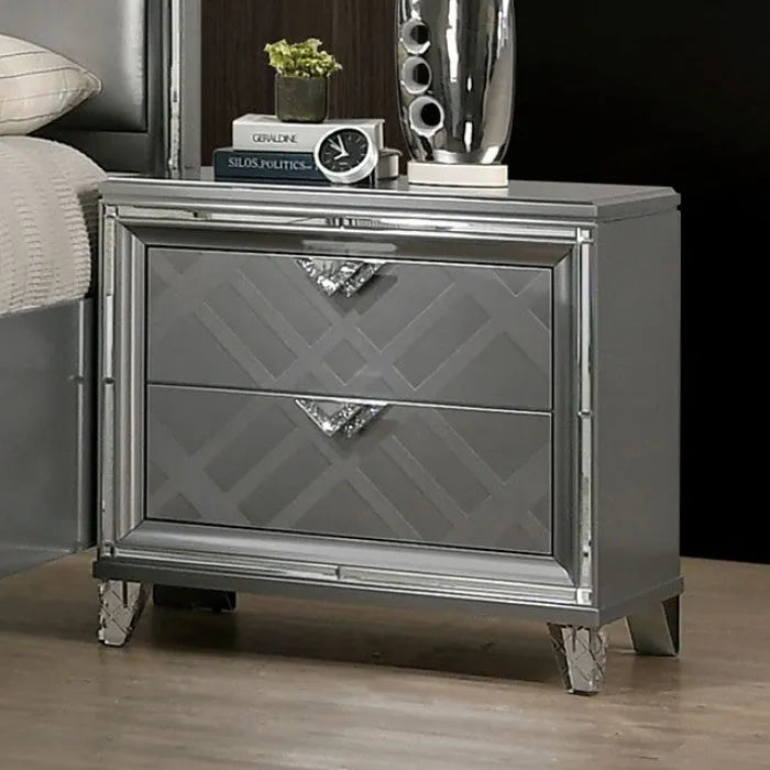 Emmeline Silver 5-Piece Queen Bedroom Set by Furniture of America at Eve Furniture