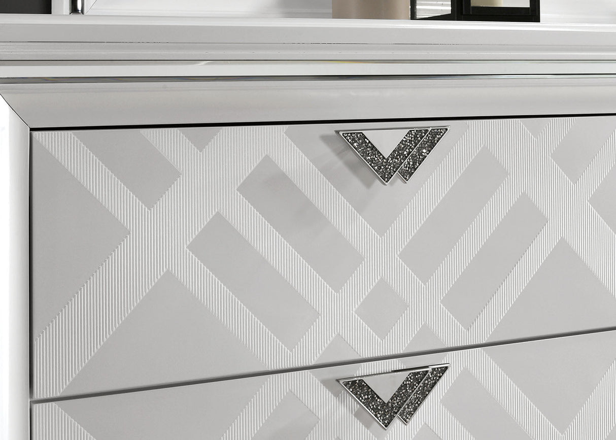 Emmeline White 4-Piece Queen Bedroom Set by Furniture of America at Eve Furniture