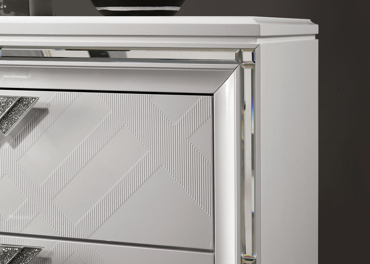 Emmeline White 4-Piece Queen Bedroom Set by Furniture of America at Eve Furniture