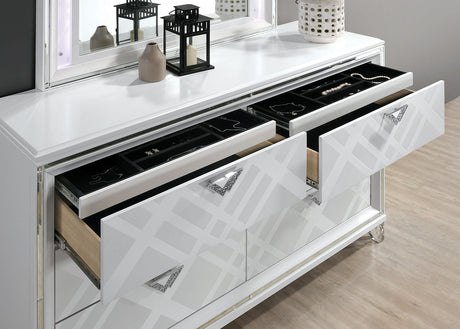 Emmeline White 4-Piece Queen Bedroom Set by Furniture of America at Eve Furniture