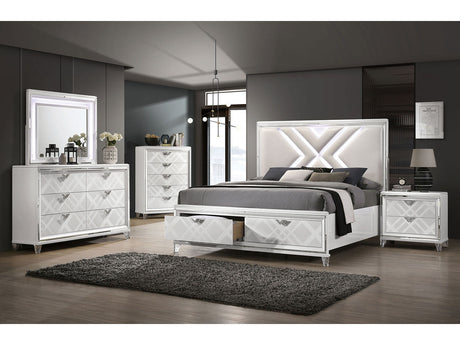 Emmeline White 4-Piece Queen Bedroom Set by Furniture of America at Eve Furniture