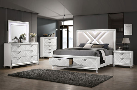 Emmeline White California King Bed by Furniture of America at Eve Furniture