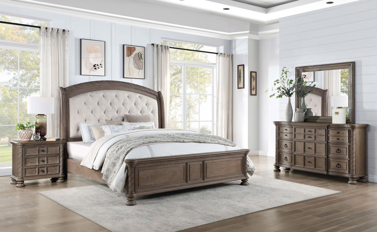 Emmett Walnut/Beige 4-Piece California King Bedroom Set