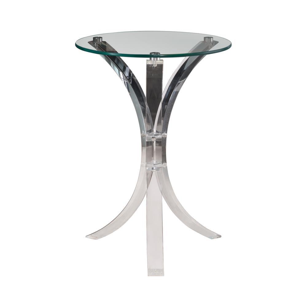 Emmett Clear Round Accent Table by Coaster at Eve Furniture