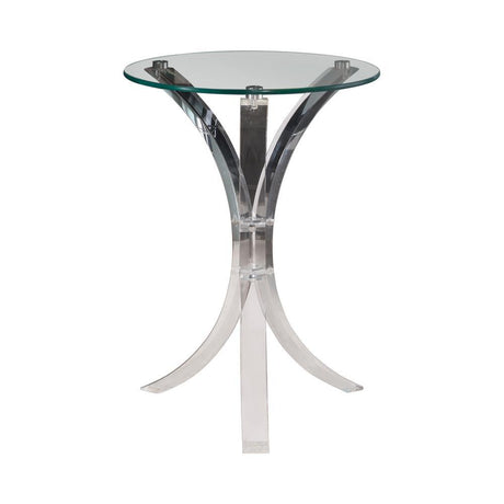 Emmett Clear Round Accent Table by Coaster at Eve Furniture