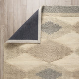 Emory 8x10 Gray Wool Hand Woven Diamond Patterned Rug by Mercana at Eve Furniture