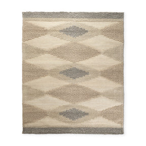 Emory 8x10 Gray Wool Hand Woven Diamond Patterned Rug by Mercana at Eve Furniture