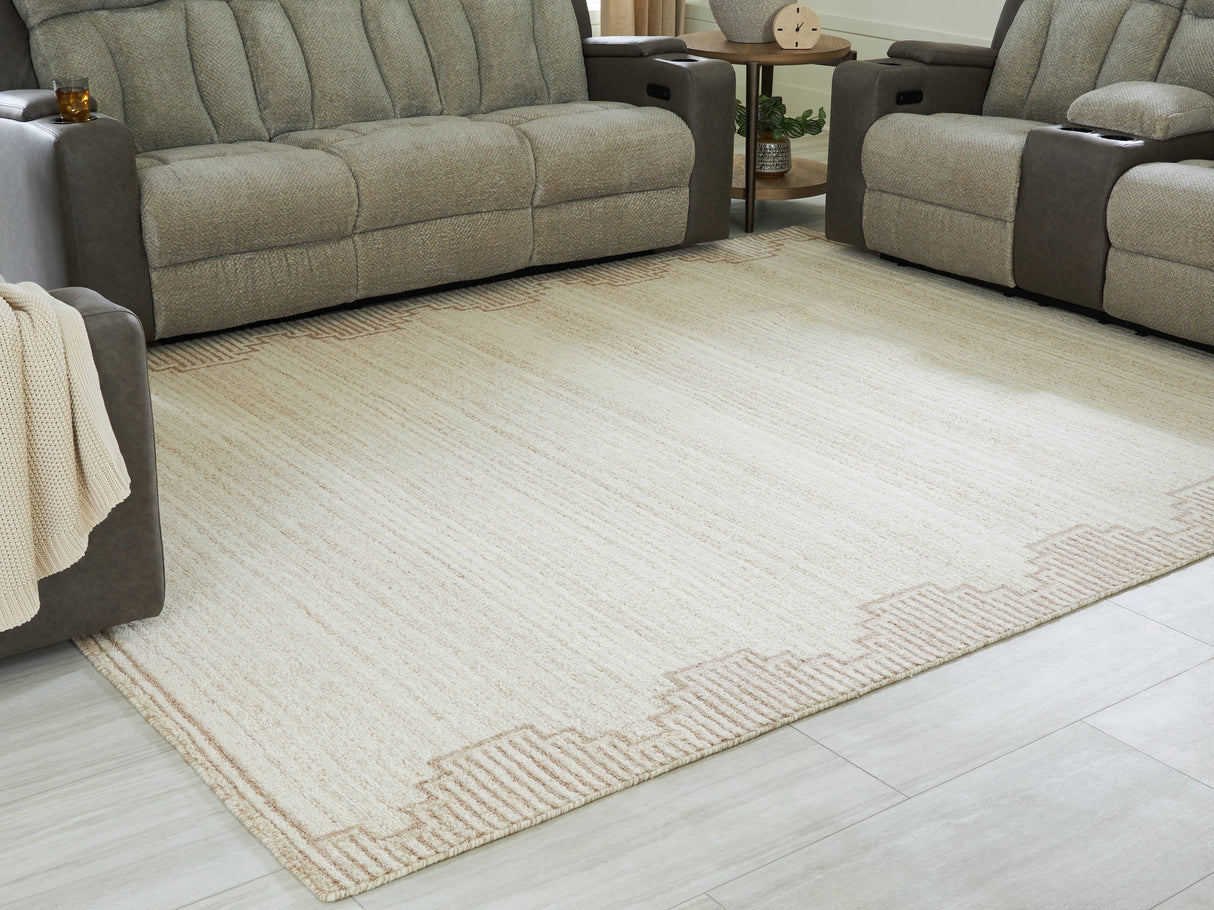 Emorymore Brown/Beige Large Rug by ASHLEY FURNITURE at Eve Furniture