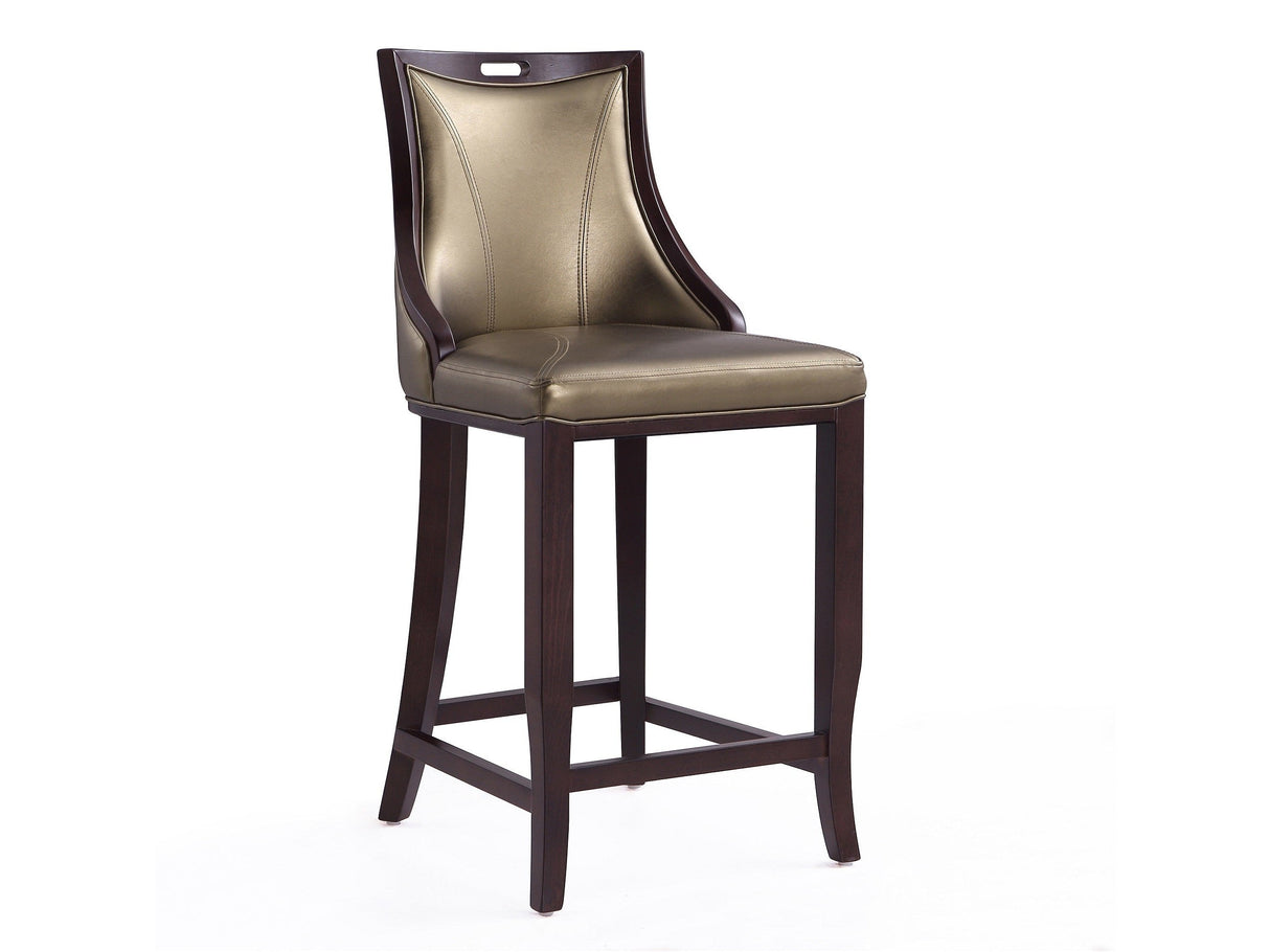 Emperor Bar Stool in Bronze and Walnut by Manhattan Comfort at Eve Furniture
