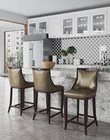 Emperor Bar Stool in Bronze and Walnut (set of 2) by Manhattan Comfort at Eve Furniture
