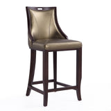 Emperor Bar Stool in Bronze and Walnut (set of 2) by Manhattan Comfort at Eve Furniture