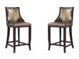 Emperor Bar Stool in Bronze and Walnut (set of 2) by Manhattan Comfort at Eve Furniture